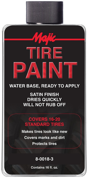 Majic Paints 8-0018-3 Ready-to-Apply Tire Paint, Black, 16 oz [SKU: ORG4533683]