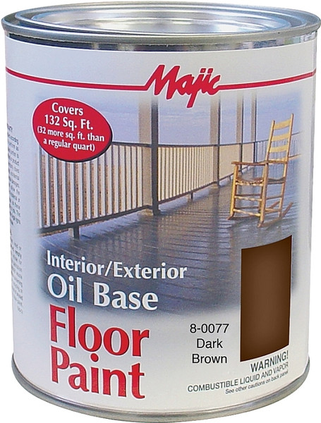 Majic Paints 8-0077-2 Floor Paint, Medium-Gloss, Dark Brown, 1 qt Pail [SKU: ORG5690300]