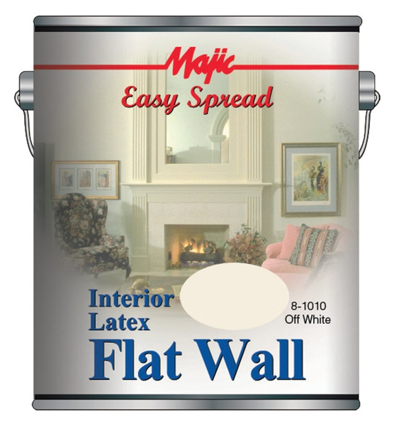 Majic Paints 8-1010-1 Interior Paint, Flat, Off-White, 1 gal, Pail, Latex Base [SKU: ORG1373570]