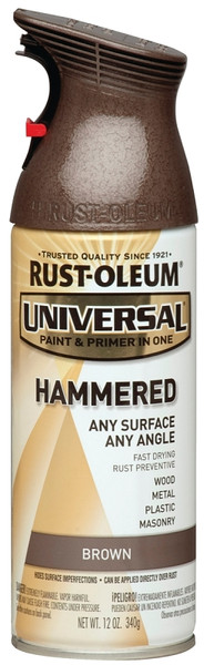 RUST-OLEUM UNIVERSAL 245218 Spray Paint, Hammered, Brown, 12 oz, Aerosol Can [SKU: ORG3951308]