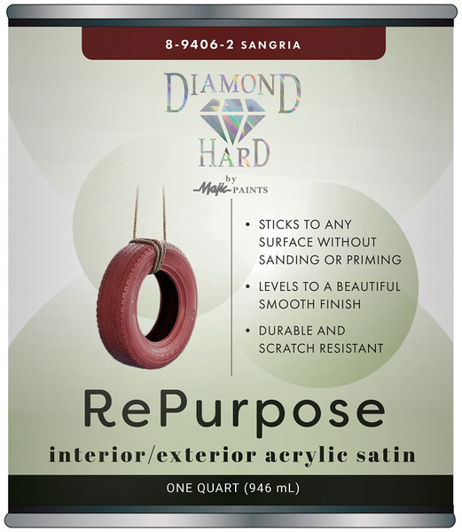 Majic Paints 8-9406-2 Acrylic Enamel Paint, Satin, Sangria, 1 qt [SKU: ORG9087164]