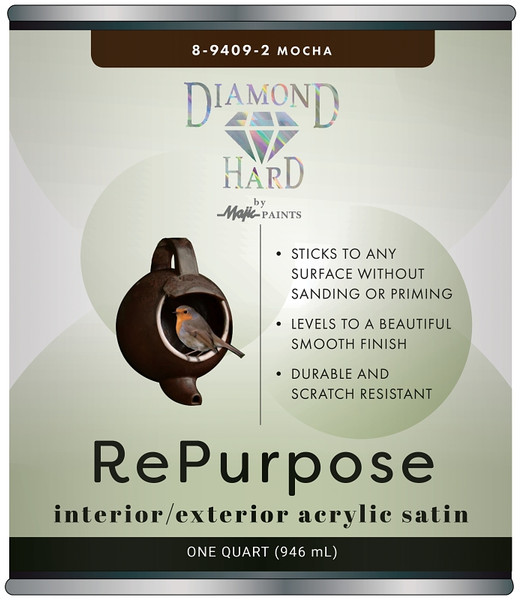 Majic Paints 8-9409-2 Acrylic Enamel Paint, Satin, Mocha, 1 qt [SKU: ORG9087198]
