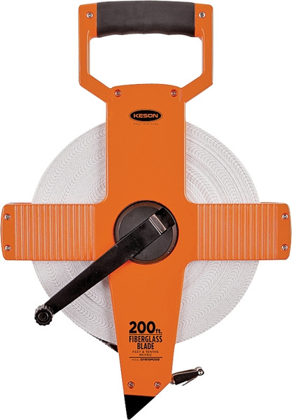 KESON OTR18200 Tape Measure, 200 ft L Blade, 3/8 in W Blade, Fiberglass Blade, ABS Case, Pumpkin Case [SKU: ORG4607271]