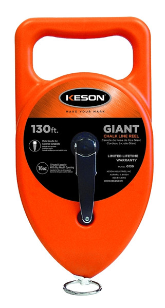 KESON G130 Chalk Line Reel, 130 ft L Line [SKU: ORG4687661]