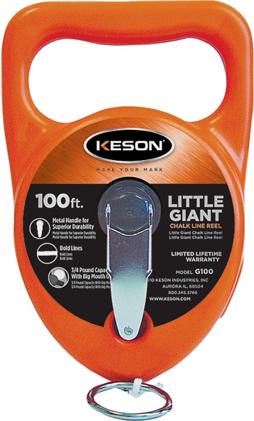 KESON G100 Chalk Line Reel, 100 ft L Line [SKU: ORG6978761]