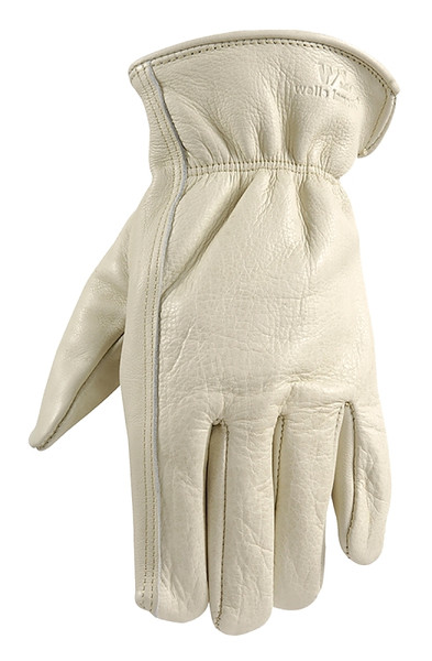 Wells Lamont 1130XL Work Gloves, Men's, XL, 10 to 10-1/2 in L, Keystone Thumb, Elastic Cuff, Cowhide Leather, White [SKU: ORG7382260]