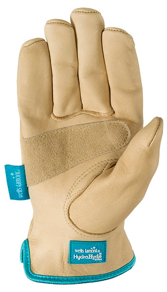 Wells Lamont 1167M Work Gloves, Women's, M, 7 to 7-1/2 in L, Elastic Cuff, Cowhide Leather, Blue/Brown/Tan [SKU: ORG7381759]