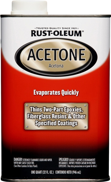 RUST-OLEUM AUTOMOTIVE 248667 Acetone Thinner, Liquid, Solvent-Like, Clear, 1 qt, Can [SKU: ORG4771408]