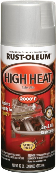 RUST-OLEUM 248904 Automotive High Heat Spray Paint, Flat, Aluminum, 12 oz, Aerosol Can [SKU: ORG1361211]