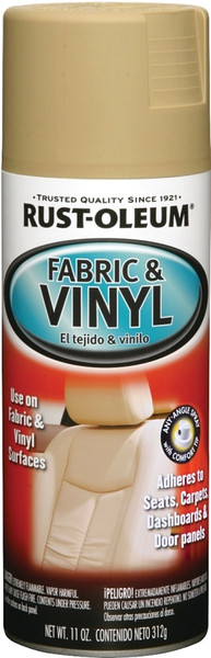 RUST-OLEUM AUTOMOTIVE 248921 Fabric and Vinyl Spray Paint, Flat, Sand, 11 oz, Aerosol Can [SKU: ORG8372203]