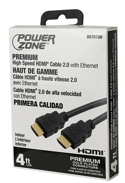 CABLE HDMI PREMIUM HI SPD 4FT [SKU: ORG9870700]