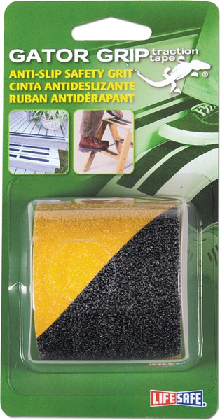 INCOM Gator Grip RE175 Safety Grit Tape, 5 ft L, 2 in W, PVC Backing, Black/Yellow [SKU: ORG7053416]