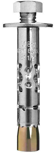 COBRA ANCHORS 609R Sleeve Anchor, 3/8 in Dia, 4 in L, 750 lb, Steel, Plated [SKU: ORG3442845]