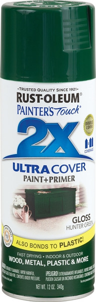 RUST-OLEUM PAINTER'S Touch 249111 Gloss Spray Paint, Gloss, Hunter Green, 12 oz, Aerosol Can [SKU: ORG9754078]
