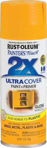 RUST-OLEUM PAINTER'S Touch 249862 Gloss Spray Paint, Gloss, Marigold, 12 oz, Aerosol Can [SKU: ORG4121133]