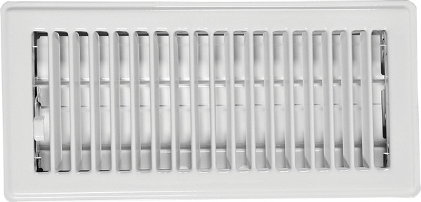 Imperial RG0247 Standard Floor Register, 9-3/4 in W Duct Opening, 3-3/4 in H Duct Opening, Steel, White [SKU: ORG5385851]