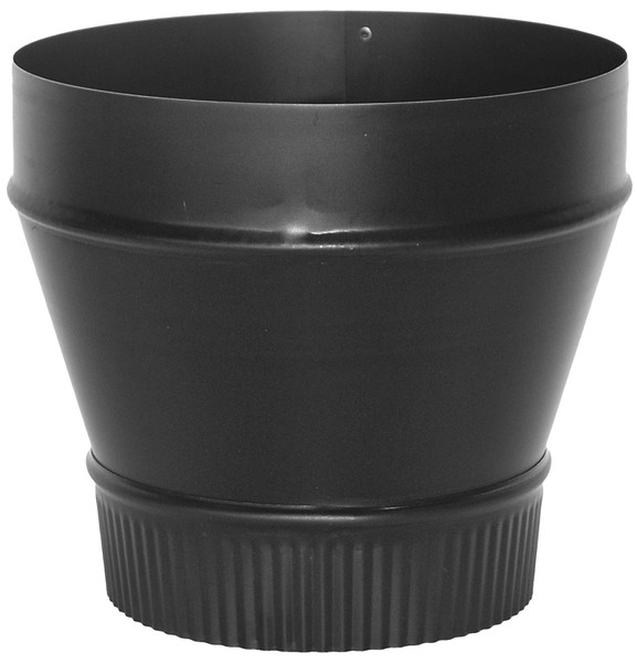 Imperial BM0079 Stove Pipe Reducer, 8 x 6 in, Crimp, 24 ga Thick Wall, Black, Matte [SKU: ORG8819401]