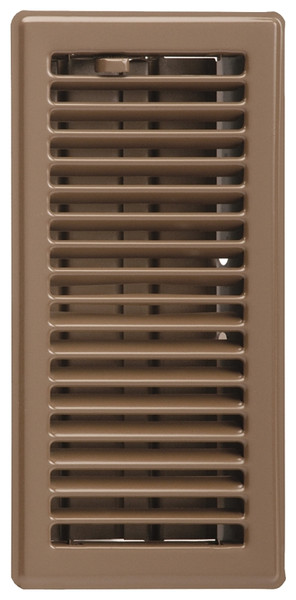 Imperial RG3297 Standard Floor Register, 7-3/4 in W Duct Opening, 3-3/4 in H Duct Opening, Steel, Brown [SKU: ORG5386339]