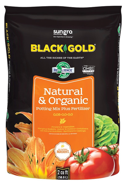 sun gro BLACK GOLD 1402040 2 CFL P Potting Mix, 2 cu-ft Coverage Area, Granular, Brown/Earthy, 40 Bag [SKU: ORG9586546]