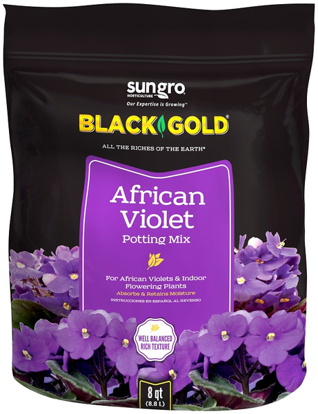 sun gro BLACK GOLD 1410502 8 QT P African Violet Potting Mix, Granular, Brown/Earthy, 240 Bag [SKU: ORG9586629]