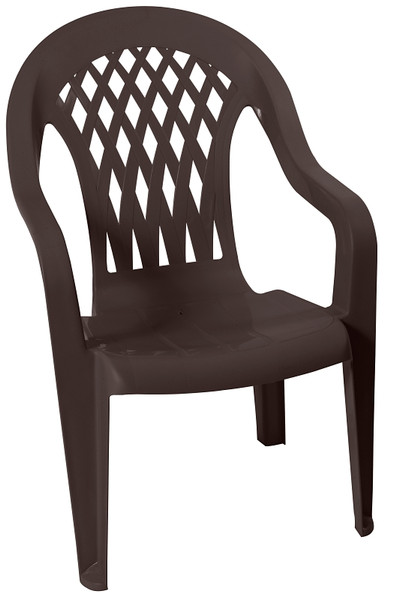 Gracious Living 11215-32 High-Back Chair, Resin, Earth [SKU: ORG8288730]