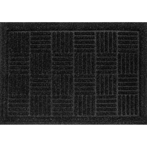 Multy Home MT5001431 Door Mat, 36 in L, 48 in W, Contours Pattern, Polypropylene/Rubber Surface, Charcoal [SKU: ORG4002754]