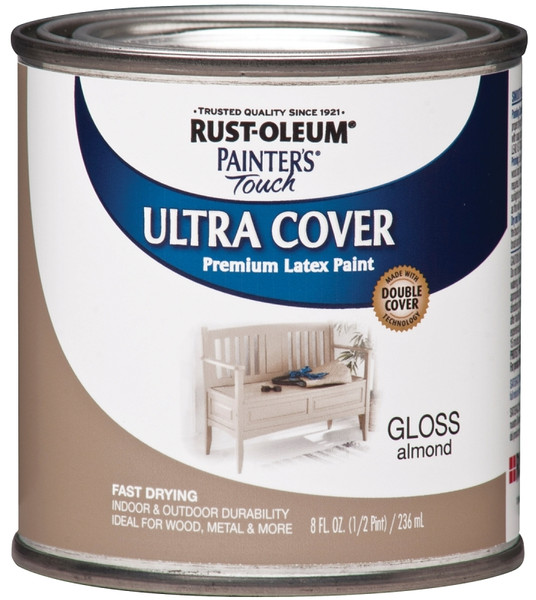 Painter's Touch Ultra Cover 1994730 Interior Paint, Gloss, Almond, 0.5 pt, Can, Resists: Chip, Fade, Water Base [SKU: ORG6746812]