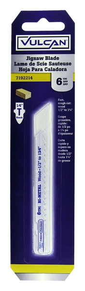 Vulcan 823491OR Jig Saw Blade, 2-3/4 in L, 6 TPI, HSS Tooth Cutting Edge [SKU: ORG7192214]