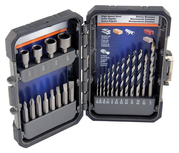 Vulcan 870920OR Drill Bit Set, 24-Piece, S2 Steel, Chrome Molybdenum/Satin [SKU: ORG5014246]