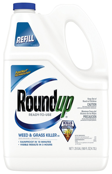 Roundup 5003810 Weed and Grass Killer III Refill, Liquid, Spray Application, 1.25 gal Bottle [SKU: ORG3610573]