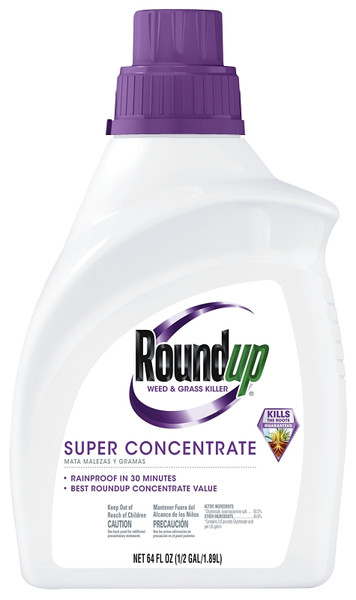 Roundup 5008510 Weed and Grass Killer Super Concentrate, Liquid, Spray Application, 1/2 gal Bottle [SKU: ORG7385115]