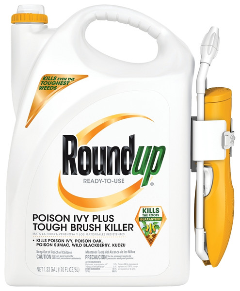 Roundup 5203910 Poison Ivy and Tough Brush Killer with Comfort Wand, Liquid, 1.33 gal [SKU: ORG7380462]