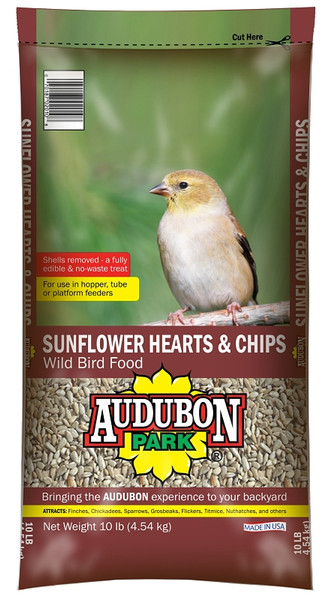 Audubon Park 12519 Wild Bird Food, Sunflower Hearts and Chips, 10 lb [SKU: ORG3596061]