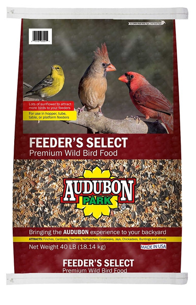Audubon Park 12826 Wild Bird Food, Premium, Feeder's Select Flavor, 40 lb Bag [SKU: ORG4273645]