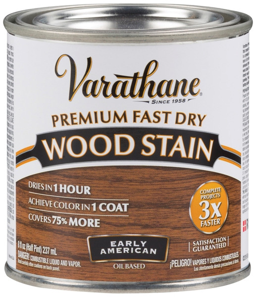 VARATHANE 262024 Wood Stain, Early American, Liquid, 0.5 pt, Can [SKU: ORG7130842]