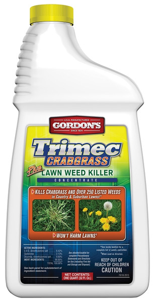 Gordon's Trimec 761160 Crabgrass Plus Lawn Weed Killer, Liquid, Dark Brown, 1 qt Bottle [SKU: ORG8250342]