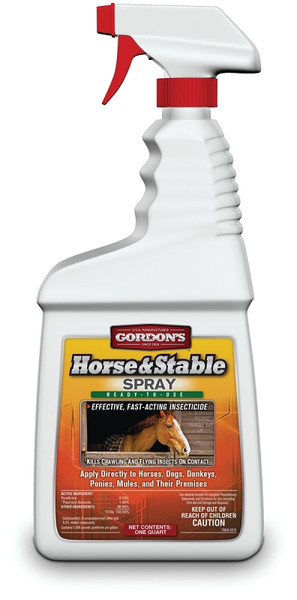 Gordon's 7681112 Horse and Stable Spray, Liquid, Yellow, Solvent, 1 qt [SKU: ORG6596431]