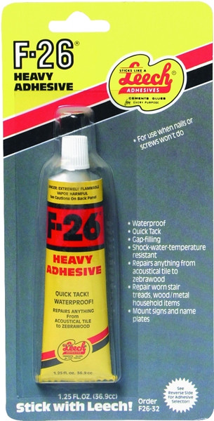 Leech Adhesives F26-32 Construction Adhesive, Beige, 1.25 fl-oz Tube [SKU: ORG8932907]