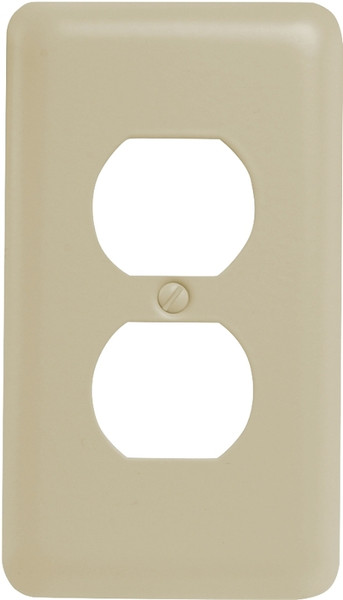 Amerelle 935DAL Receptacle Wallplate, 5 in L, 2-13/16 in W, 1 -Gang, Steel, Light Almond [SKU: ORG1402445]