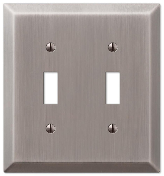 Amerelle Century 163TTAN Wallplate, 4-15/16 in L, 4-9/16 in W, 2 -Gang, Steel, Antique Nickel [SKU: ORG5231675]