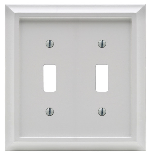 Amerelle 2040TTW Wallplate, 2 -Gang, Wood, White [SKU: ORG4170445]