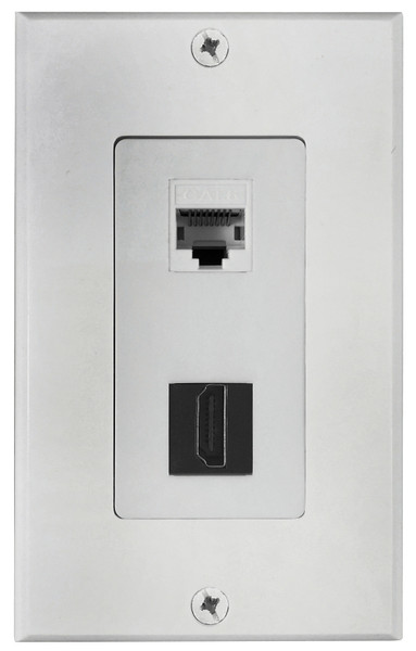 Zenith VW3001HDE2E HDMI and Ethernet Wallplate, 7-1/2 in L, 3-3/4 in W, 1 -Gang, Plastic, White, Flush Mounting [SKU: ORG7230840]