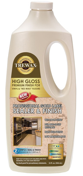 Trewax Gold Label 887135027 Sealer Wax, 32 fl-oz, Liquid, Acrylic, Milky White [SKU: ORG6584395]