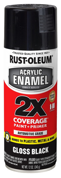 RUST-OLEUM AUTOMOTIVE 271903 Acrylic Enamel, Gloss, Black, 12 oz, Can [SKU: ORG4730578]