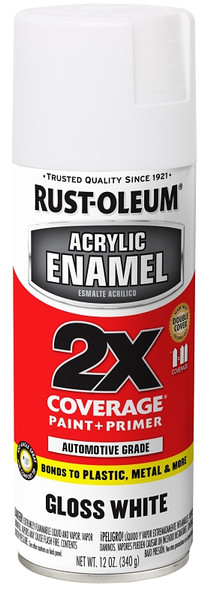 RUST-OLEUM AUTOMOTIVE 271919 Acrylic Enamel, Gloss, White, 12 oz, Can [SKU: ORG4730586]