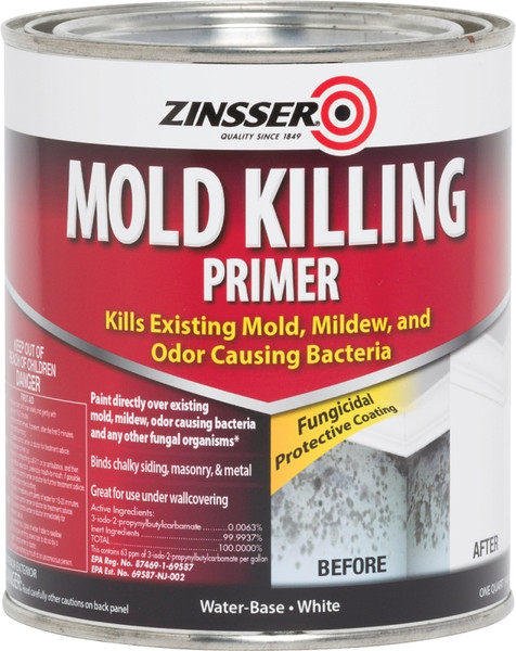 ZINSSER 276087 Mold Killing Primer, Flat, White, 1 qt, Can [SKU: ORG4730479]