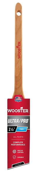 WOOSTER 4181-1 1/2 Paint Brush, 1-1/2 in W, 2-3/16 in L Bristle, Nylon/Polyester Bristle, Sash Handle [SKU: ORG7372154]
