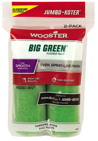 WOOSTER RR310-4 1/2 Paint Roller Cover, 3/8 in Thick Nap, 4-1/2 in L, Foam Cover, Lime Green [SKU: ORG8550964]