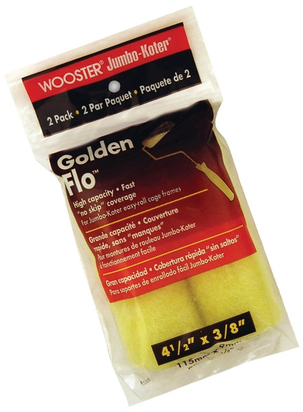 WOOSTER RR315-4 1/2 Paint Roller Cover, 3/8 in Thick Nap, 4-1/2 in L, Fabric Cover, Yellow [SKU: ORG7145287]
