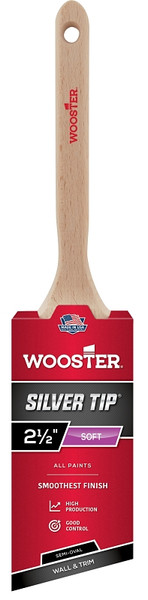 WOOSTER SILVER TIP 5228-2 1/2 Paint Brush, 2/1/2 in W, Semi-Oval Brush, Polyester Bristle, Sash Handle [SKU: ORG9533498]